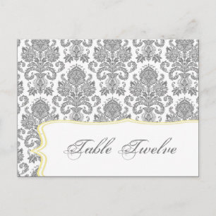 Carte de place Gris Jaune Damas Lace Imprimer