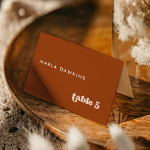 Carte de place Mariage Burnt Orange