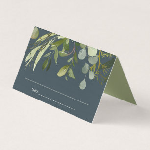 CARTE DE PLACE MARIAGE DE FOLIAGE EN OR VERT EN JA