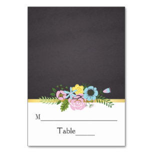 Carte de place mariage de tableau rose, aqua flora