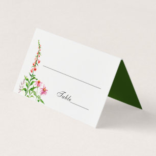 Carte de place mariage Floral Aquarelle