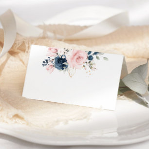 Carte de place mariage rose florale Blush rose Nav