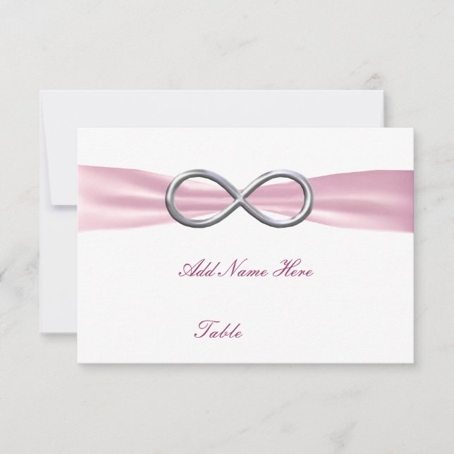 Carte de place Mariage rose Infinity (Devant)