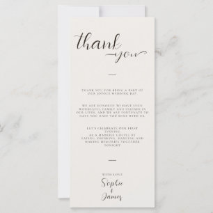 Carte de place minimaliste pour Merci Mariage