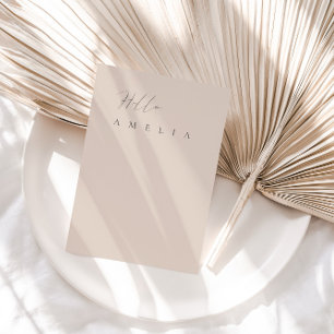 Carte de place moderne Blush Pink Blank Table Invi