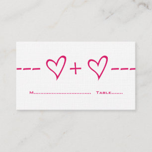 Carte de place Pink Heart Equation