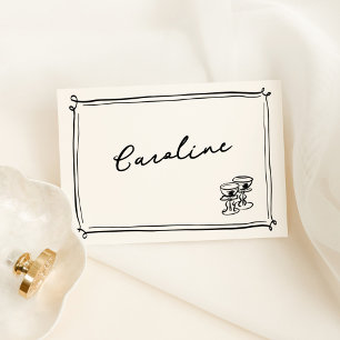 Carte de place pour Doodles à main lunaire