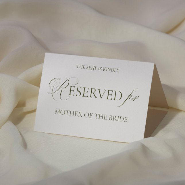 Carte de place réservée pour mariage blanc et vert (Créateur téléchargé)
