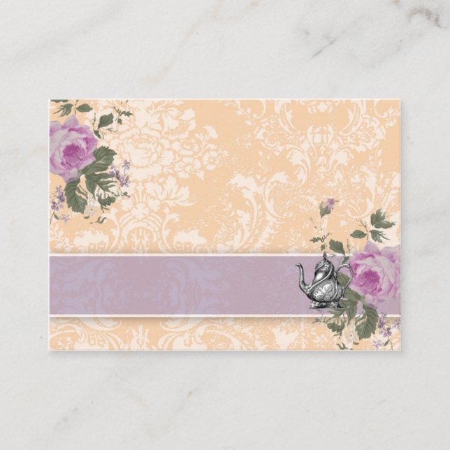 Carte de place Vintage GC Tea Party pour le rempli (Devant)