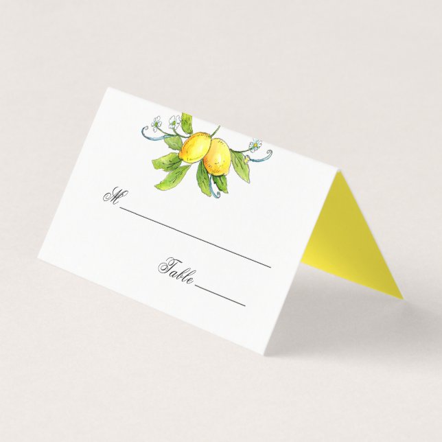 Carte de place vintage Lemons mariage (Front)