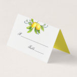 Carte de place vintage Lemons mariage<br><div class="desc">Carte Place Vintage citron Mariage Aquarelle | Carte de place personnalisable avec aquarelle illustration de citrons.Cette carte de place citron est parfaite pour les mariages du printemps et de l'été.Les articles correspondants sont disponibles.</div>