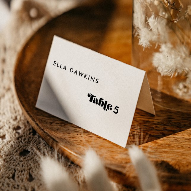 Carte de place vintage Retro Script Mariage (Créateur téléchargé)