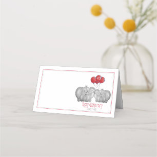 Carte De Placement 40ème anniversaire de mariage de rubis éléphant cu