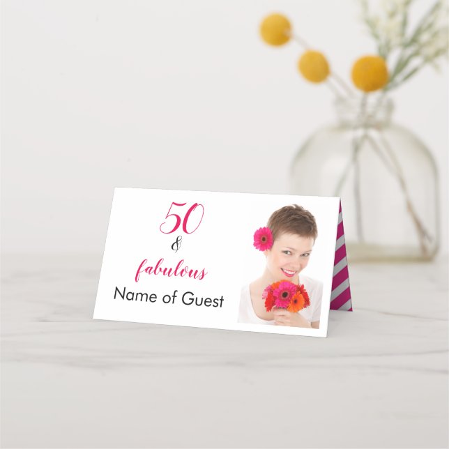 Carte De Placement 50 & Fabuleux ensemble de papeterie d'anniversaire (Devant)