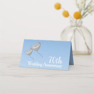 Carte De Placement 70e anniversaire mariage de platine ballon cardiaq