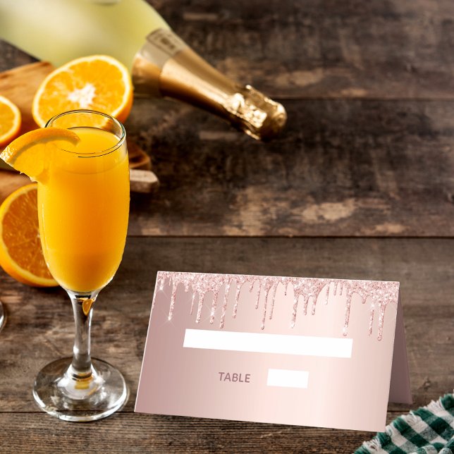 Carte De Placement 70e anniversaire rose or parties scintillant rose  (Créateur téléchargé)