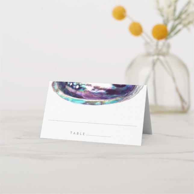 Carte De Placement Abalone Shell Purple Watercolor Beach Mariage (Devant)