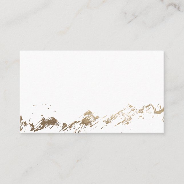 Carte De Placement Abstract Mountains White & Gold Save the Date (Devant)