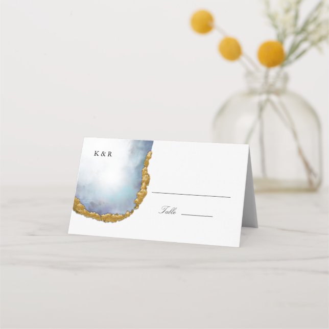 Carte De Placement Agate Pearl Gold Mariage Carte Place (Devant)