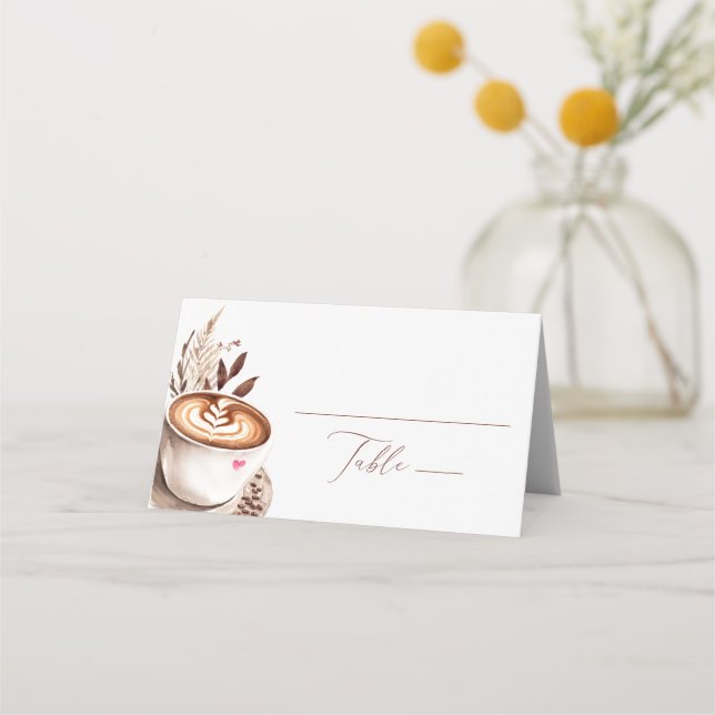 Carte De Placement Aimez-lui un café Latte Boho Bridal Shower (Devant)