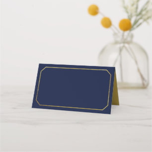 Carte De Placement Ajouter votre texte bleu avec bordure classique en