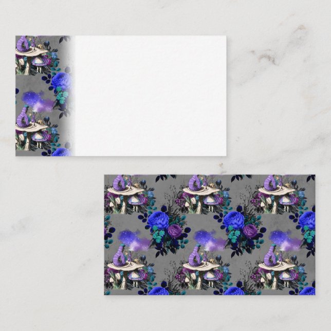 Carte De Placement Alice au pays des merveilles Fleurs de la chenille (Devant / Derrière)