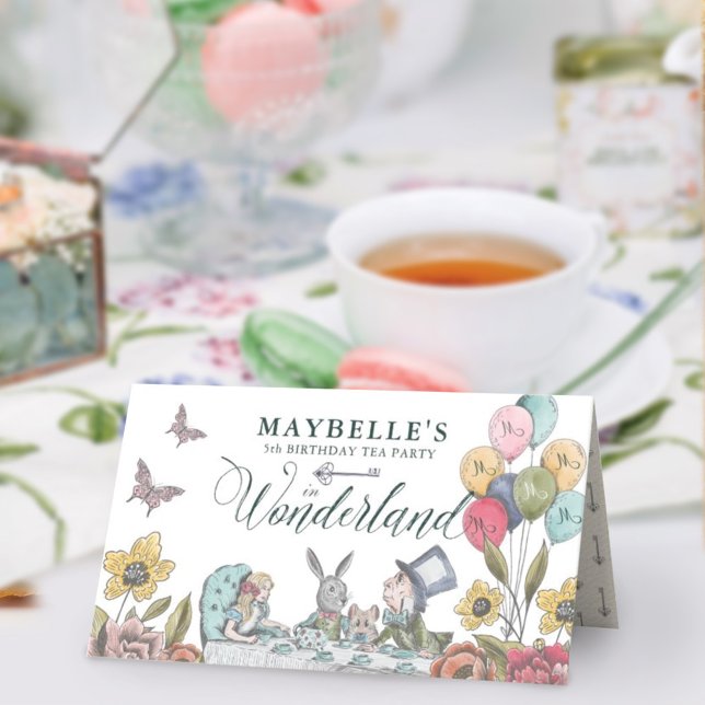 Carte De Placement Alice In Wonderland Fairytale Table de fête d'anni (Créateur téléchargé)
