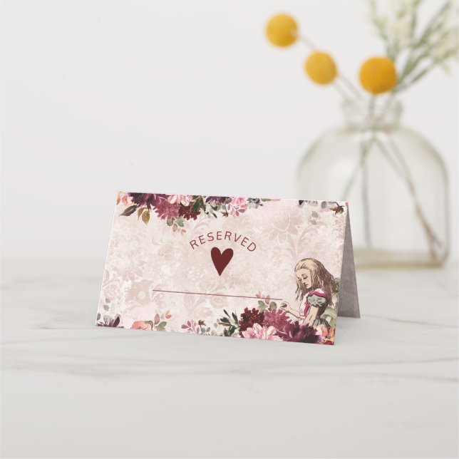 Carte De Placement Alice in Wonderland Réservé Mariage de siège (Devant)