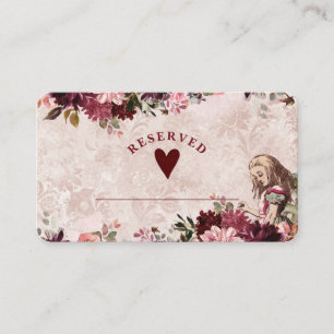 Carte De Placement Alice in Wonderland Réservé Mariage de siège