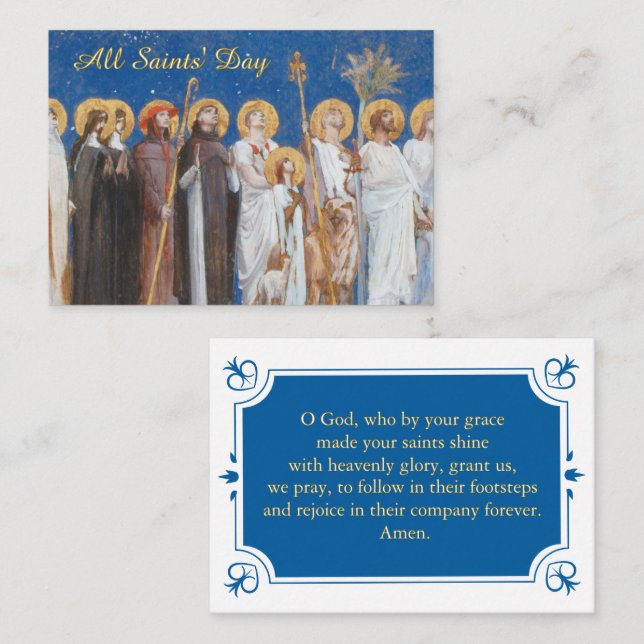 Carte De Placement All Saints’ Day Catholic Prayer Card (Devant / Derrière)