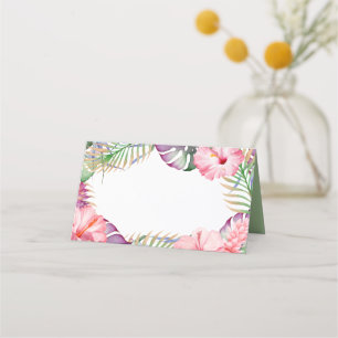 Carte De Placement Aloha Aquarelle Tropical Floral Luau