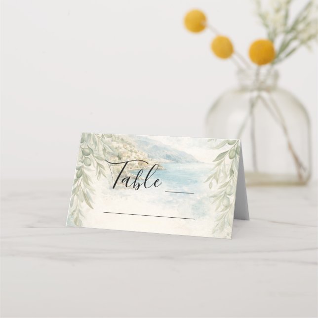 Carte De Placement Amalfi Reverie — Mediterranean Coastal Wedding (Devant)
