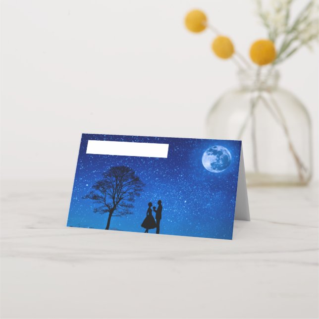 Carte De Placement Amants sous une pleine lune     (Devant)