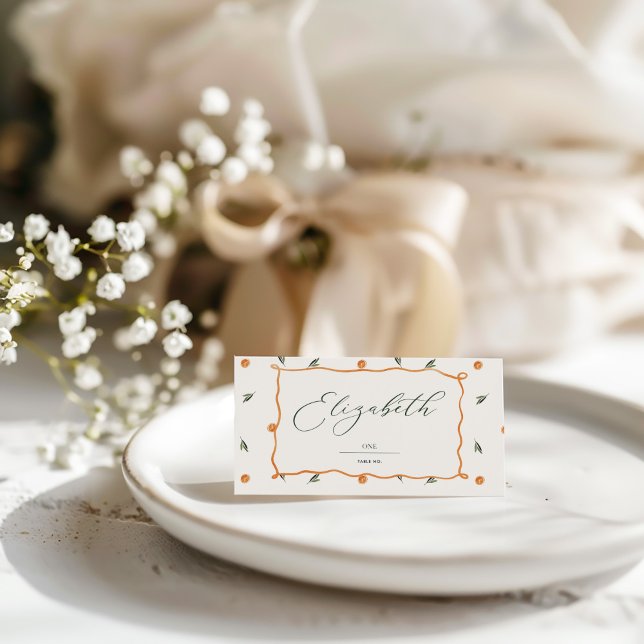 Carte De Placement Amore & Aranci | Un mariage sucré aux agrumes (Créateur téléchargé)