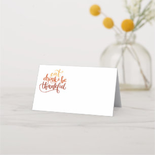 Carte De Placement Amusants Mangez Boire et Soyez Thanksgiving