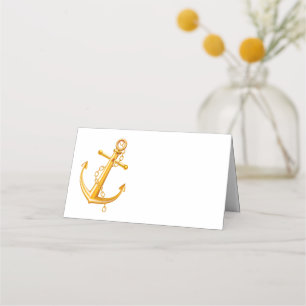 Carte De Placement Ancre nautique Gold Mariage Beach Élégant été