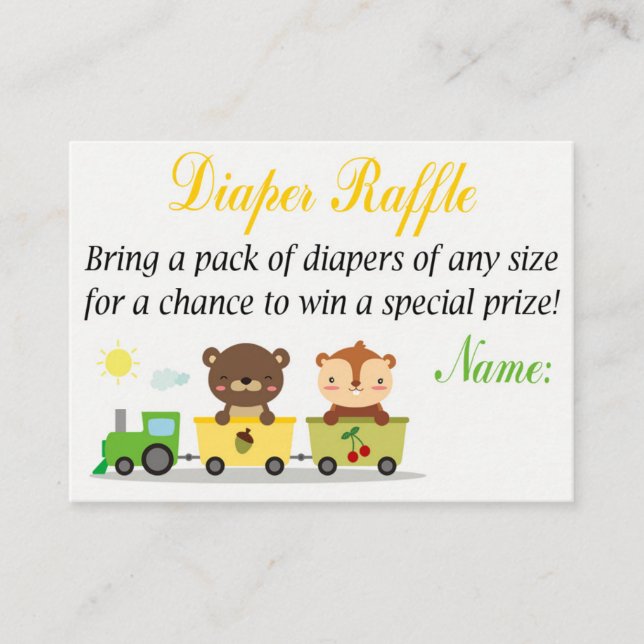 Carte De Placement Animaux entraîner Déchets Raffle Billets (Devant)
