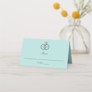Carte De Placement Anneaux bloqués L'oeuf bleu de Robin Monogrammé