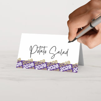 Carte De Placement Année de remise des diplômes Violet & Or Pliage No