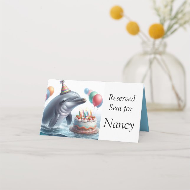 Carte De Placement Anniversaire du dauphin (Devant)