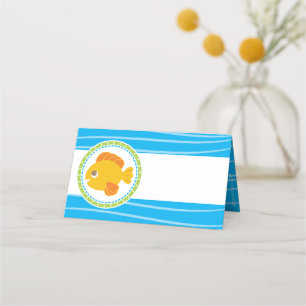 Carte De Placement Anniversaire du poisson rouge de la mer