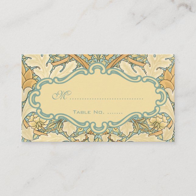 Carte De Placement Antique victorienne William Morris St. James flora (Devant)