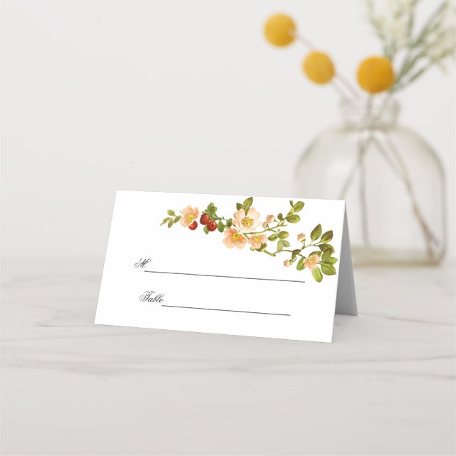 Carte De Placement Apple Blossom Watercolor Mariage (Devant)