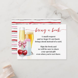 Carte De Placement Apporter un livre Bubbles Cherry Baby shower Inser