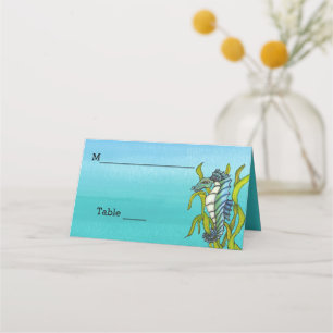 Carte De Placement Aqua Blue Sea Créature dans les tons d'algues de b