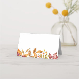 Carte De Placement Aquarelle Automne Feuilles Siège Mariage de automn
