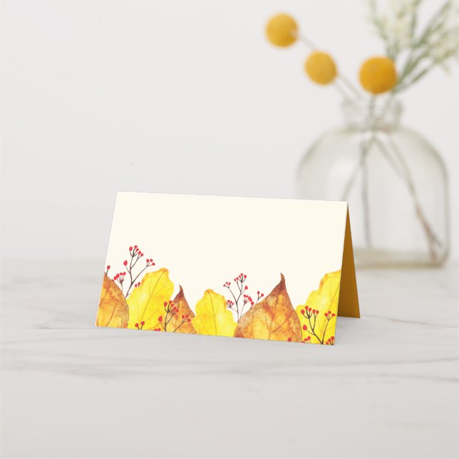 Carte De Placement Aquarelle Automne Folio Thanksgiving (Devant)