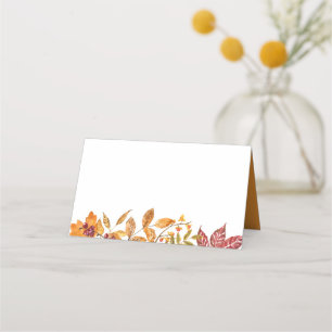 Carte De Placement Aquarelle Automne quitte Garland Mariage de automn