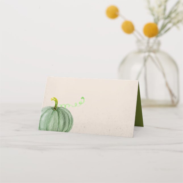 Carte De Placement Aquarelle Automne Thanksgiving Citrouille (Devant)
