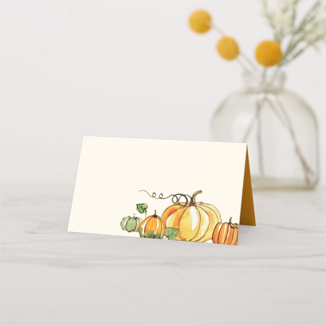 Carte De Placement Aquarelle Automne Thanksgiving Thanksgiving Theme (Devant)